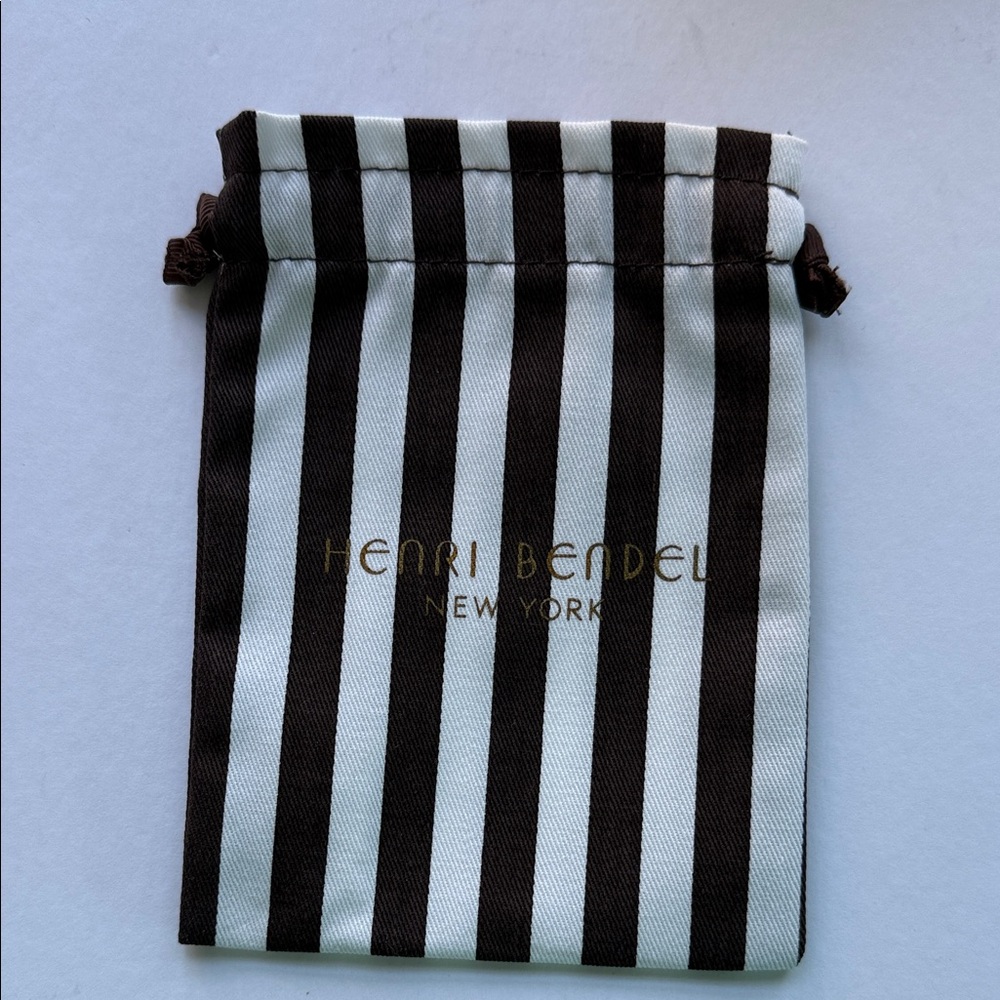 Henri Bendel Signature Brown and White Striped Dust Bag
